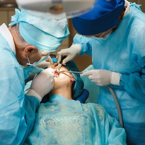 patient undergoing implant surgery
