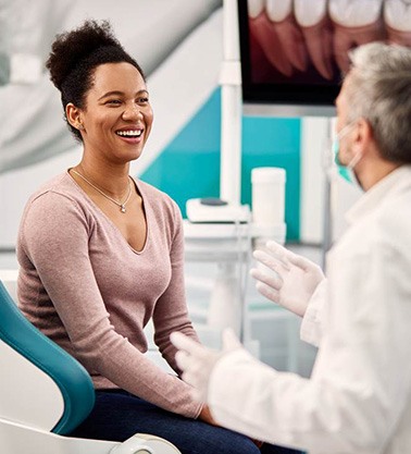 Woman visiting the dentist