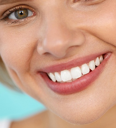closeup of patient smiling after teeth whitening